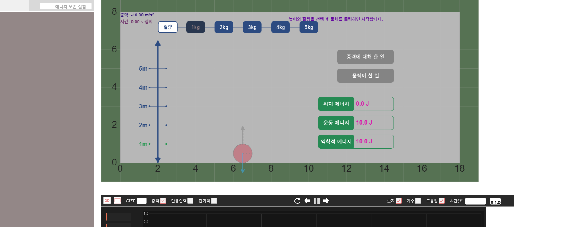 에너지 보존 실험 실험 미리보기